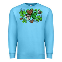 Ocean Blue western st patricks day shamrocks and hearts Premium Sweatshirt - Artiststas