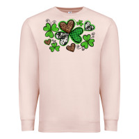 Western St Patricks Day Shamrocks And Hearts Premium Sweatshirt | Teevron