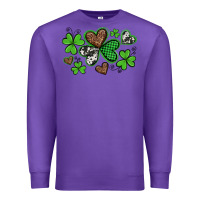 Purple western st patricks day shamrocks and hearts Premium Sweatshirt - Artiststas