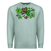Seafoam western st patricks day shamrocks and hearts Premium Sweatshirt - Artiststas