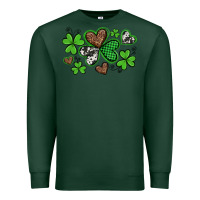 Sports Green western st patricks day shamrocks and hearts Premium Sweatshirt - Artiststas