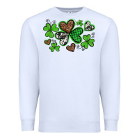 White western st patricks day shamrocks and hearts Premium Sweatshirt - Artiststas