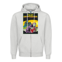Dove Grey Tales From The Cryptkeeper-Figzk Zipper Hoodie - minhPixels