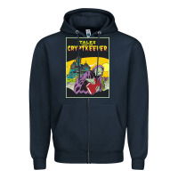 Navy Tales From The Cryptkeeper-Figzk Zipper Hoodie - minhPixels