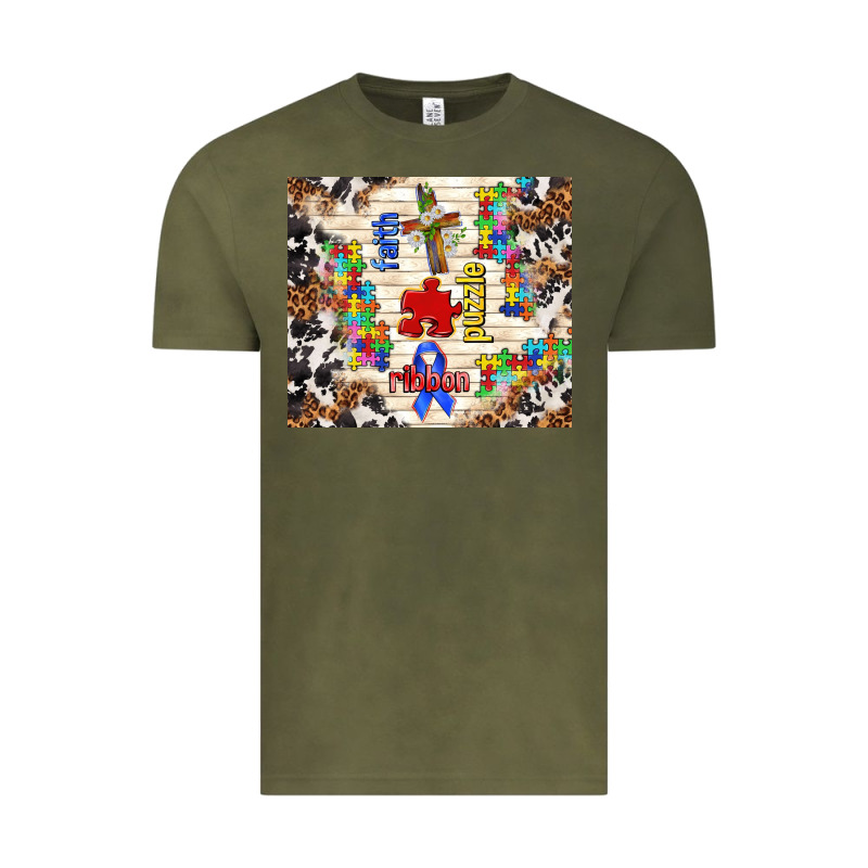 Faith Puzzle Ribbon Vintage Tee by TumblerDesignByShophia | Teevron