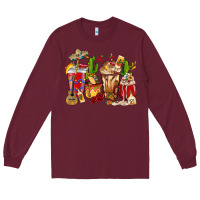 Burgundy Cino De Mayo coffee cups Mexico Long Sleeve Tee - HowdyJamesFarm