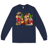 Navy Cino De Mayo coffee cups Mexico Long Sleeve Tee - HowdyJamesFarm