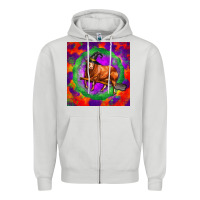 Dove Grey halloween red angus bull Zipper Hoodie - LillyAllenDesigns