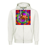 Oatmeal Heather halloween red angus bull Zipper Hoodie - LillyAllenDesigns