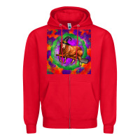 Red halloween red angus bull Zipper Hoodie - LillyAllenDesigns