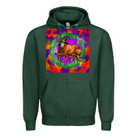 Sports Green halloween red angus bull Zipper Hoodie - LillyAllenDesigns