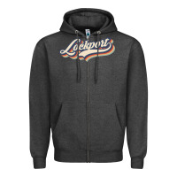 Charcoal Heather I Love Lockport City Usa Retro Vintage Zipper Hoodie - minhPixels