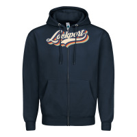 Navy I Love Lockport City Usa Retro Vintage Zipper Hoodie - minhPixels