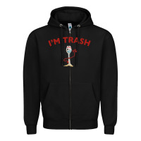 Black i'm trash forky Zipper Hoodie - minhPixels