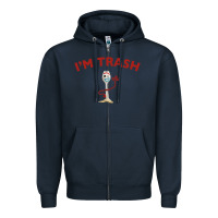 Navy i'm trash forky Zipper Hoodie - minhPixels