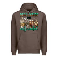 Coffee dead inside but caffeinated skeleton coffee cups Premium Hoodie - Jasminsmagicworld