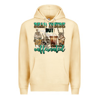Pina Colada dead inside but caffeinated skeleton coffee cups Premium Hoodie - Jasminsmagicworld