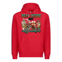 Red dead inside but caffeinated skeleton coffee cups Premium Hoodie - Jasminsmagicworld