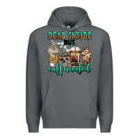 Rock dead inside but caffeinated skeleton coffee cups Premium Hoodie - Jasminsmagicworld