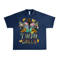 Navy mom of twin girls mother's day Urban Heavy Tee - CowGirlArtShop