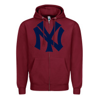 Burgundy the new york Zipper Hoodie - minhPixels