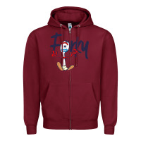 Burgundy forky Zipper Hoodie - minhPixels