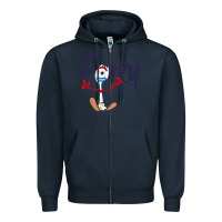 Navy forky Zipper Hoodie - minhPixels