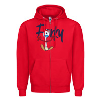 Red forky Zipper Hoodie - minhPixels