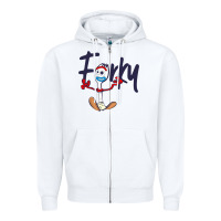 White forky Zipper Hoodie - minhPixels