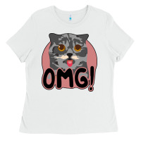 White omg cat Ladies Tee - Bettercallsaul