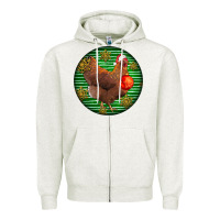Oatmeal Heather new hampshire red chicken christmas Zipper Hoodie - LillyAllenDesigns