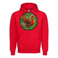 Red new hampshire red chicken christmas Zipper Hoodie - LillyAllenDesigns