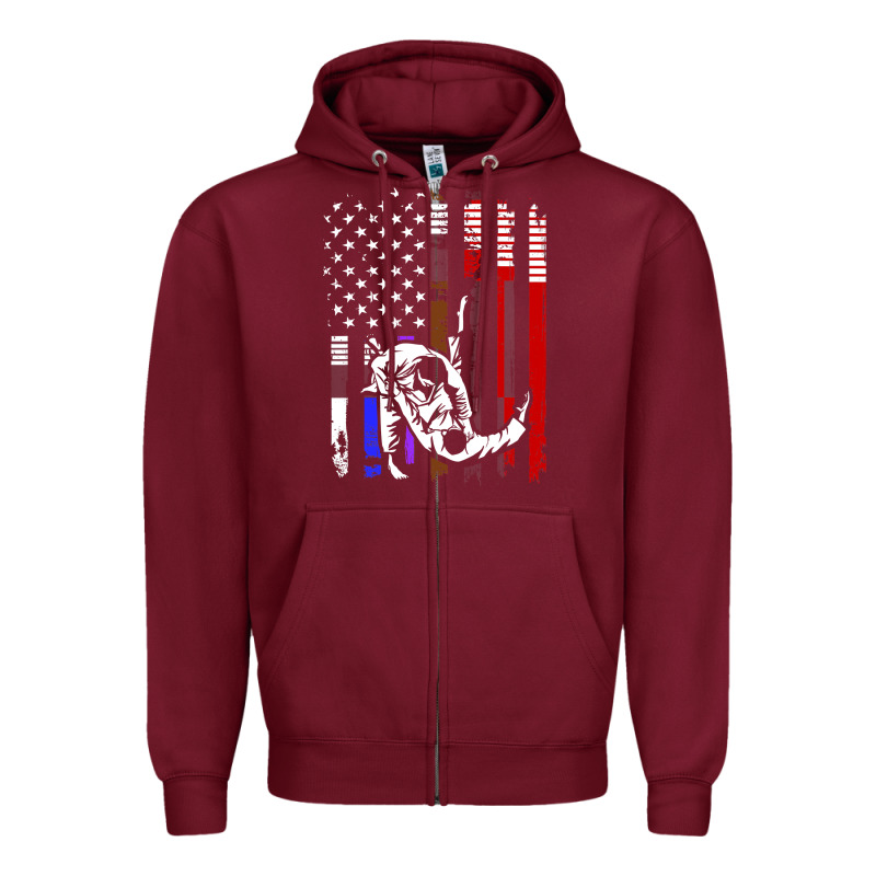 B.ra.zi.li.an J.i.u Jit.su Stars & Stripes Rank B.j Flag Shirt Zipper Hoodie by minhPixels | Teevron