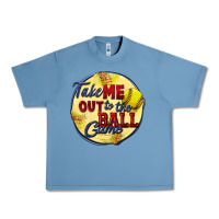 Pebble Blue take me out to the ball game softball Urban Heavy Tee - CowGirlArtShop
