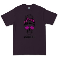 Plum Purple Glitter, Leopard Patterned Mom Skull Premium Tee - Bettercallsaul
