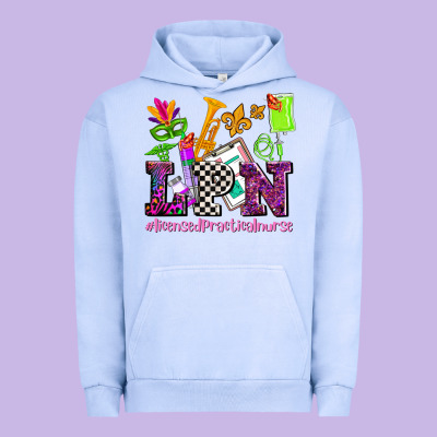 Mardi Gras Lpn Licensed Practical Nurse Urban Hoodie Designed By Adodesignshop