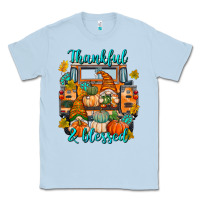 Dusty Blue Thankful Blessed Classic Tee - texasbilliewilder
