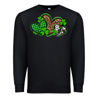 Black st patricks day western hearts Premium Sweatshirt - Artiststas