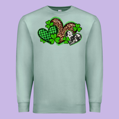 St Patricks Day Western Hearts Premium Sweatshirt Designed By Artiststas