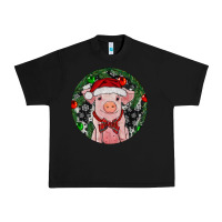 Black Sitting Pig Christmas Urban Heavy Tee - RanaPortraitStore