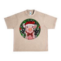 French Oak Sitting Pig Christmas Urban Heavy Tee - RanaPortraitStore
