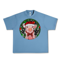 Pebble Blue Sitting Pig Christmas Urban Heavy Tee - RanaPortraitStore