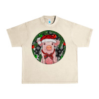 Sandshell Sitting Pig Christmas Urban Heavy Tee - RanaPortraitStore