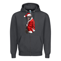 Smoke Chimpanzee With Santa Clothes Zipper Hoodie - LillyAllenDesigns