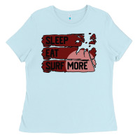 Baby Blue surf, sleep, eat Ladies Tee - Bettercallsaul