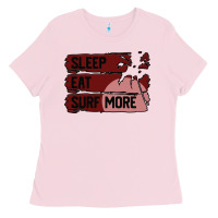 Bubblegum Pink surf, sleep, eat Ladies Tee - Bettercallsaul