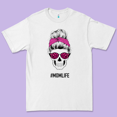 Pink Glitter, Leopard Pattern Mom Skull Premium Tee Designed By Bettercallsaul
