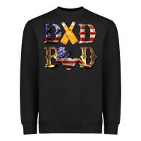 Black American Flag Dad Bod Heavyweight Sweatshirt - LillyAllenDesigns