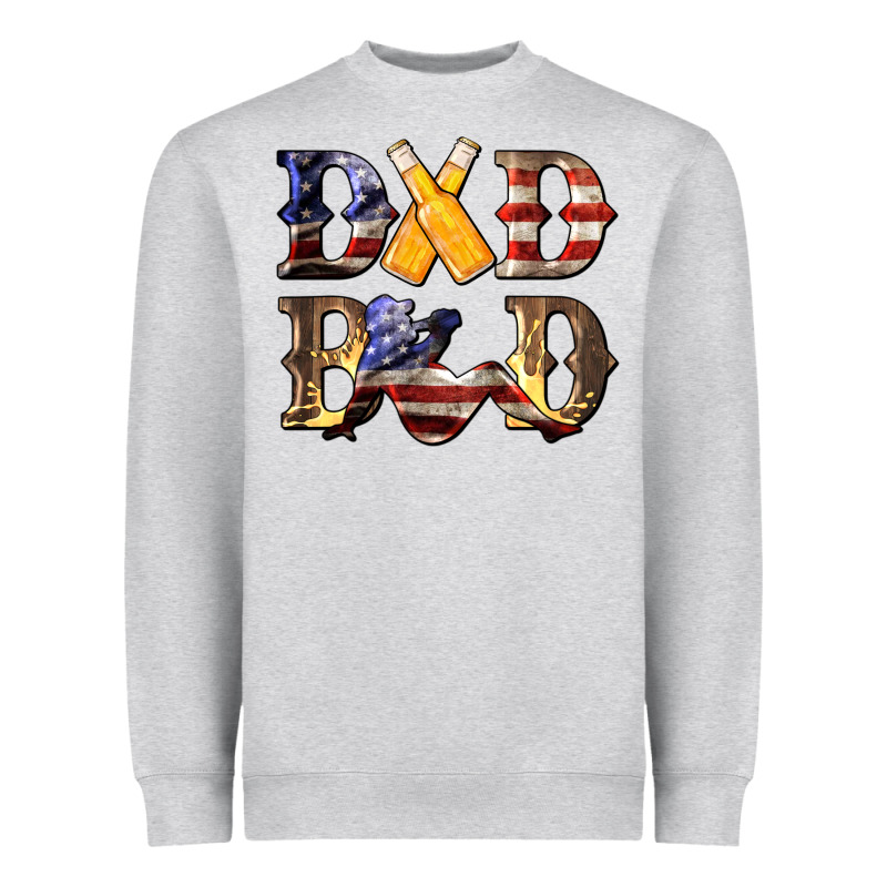 American Flag Dad Bod Heavyweight Sweatshirt by LillyAllenDesigns | Teevron
