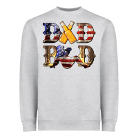 Heather Grey American Flag Dad Bod Heavyweight Sweatshirt - LillyAllenDesigns